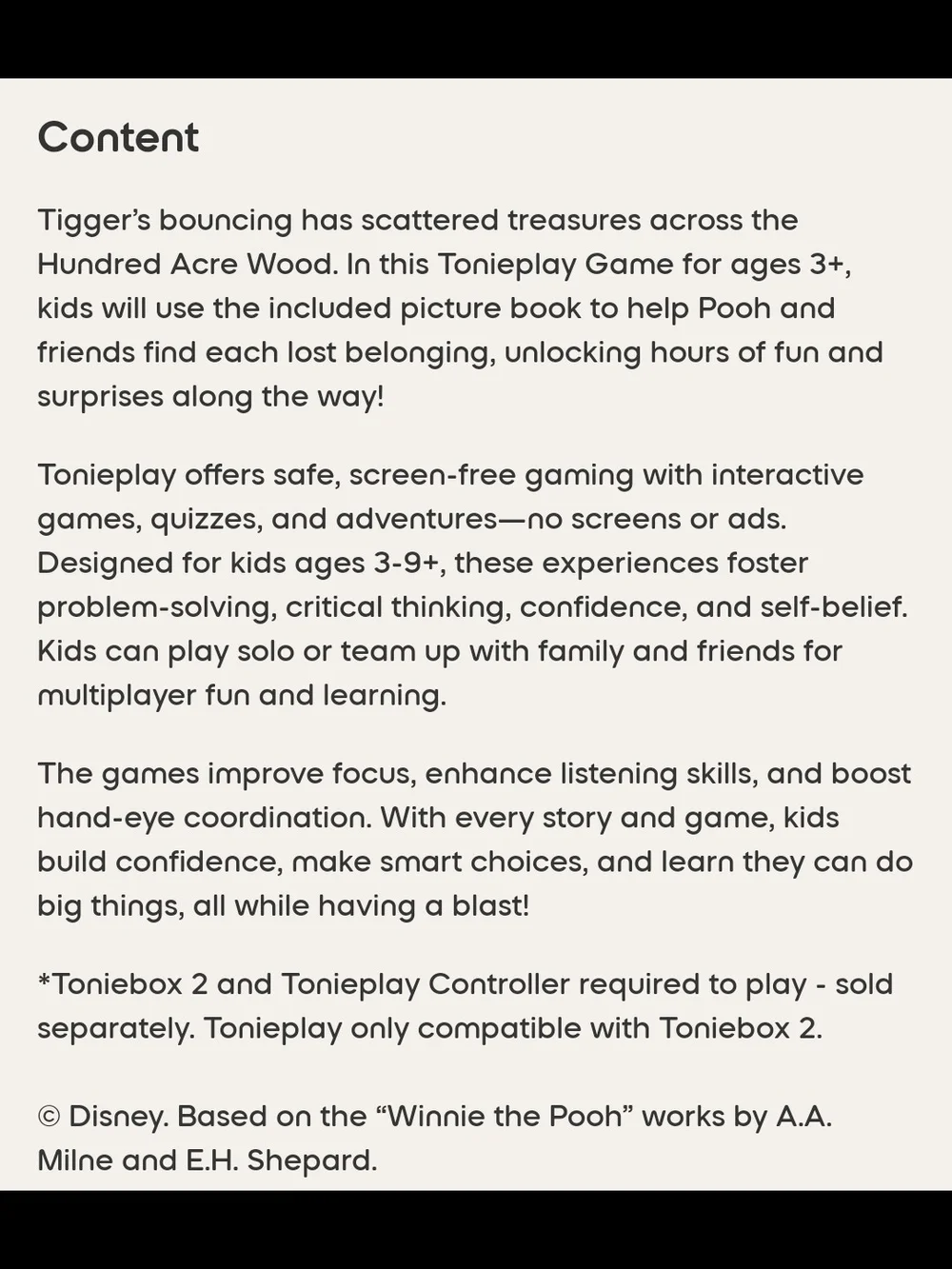 Tonieplay Controller + Winnie The Pooh Game